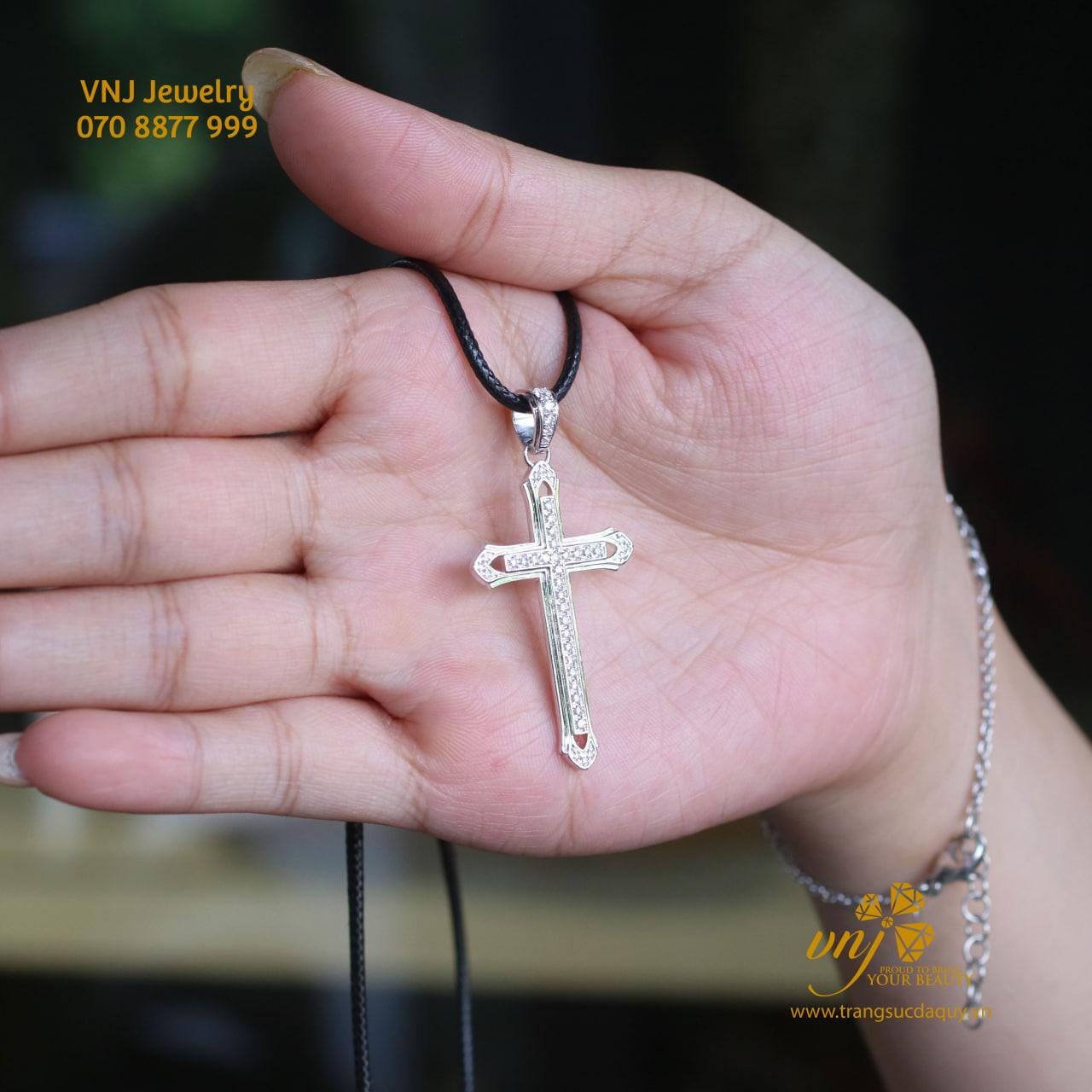 Mặt Dây Thánh Giá Kim Cương Mdtg12 (3)