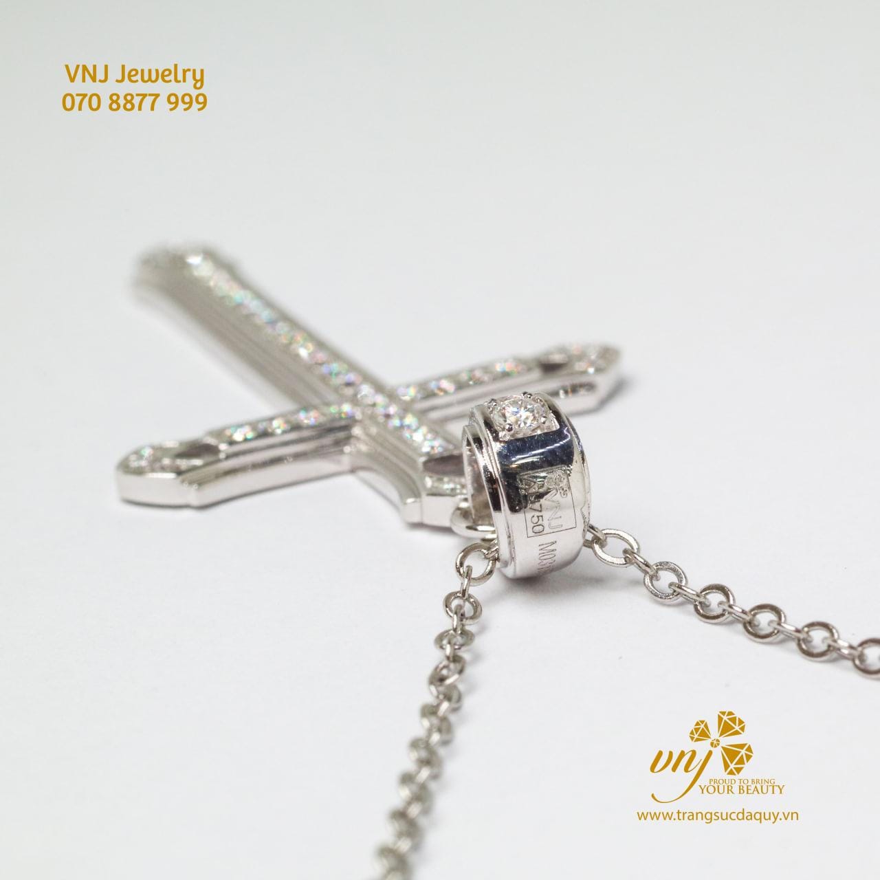 Mặt Dây Thánh Giá Kim Cương Mdtg12 (5)