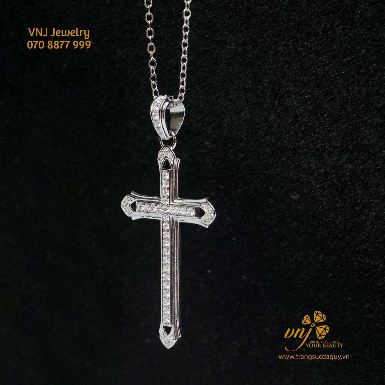 Mặt Dây Thánh Giá Kim Cương Mdtg12 (6)