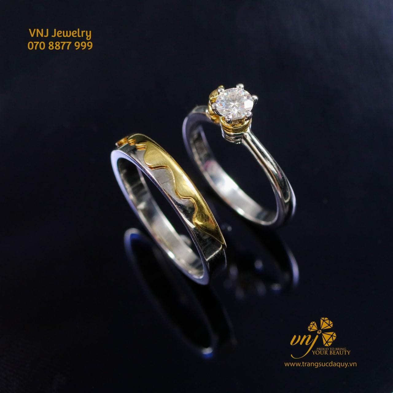 Nhẫn Cặp Hình Gấu Đính Kim Cương Nc98