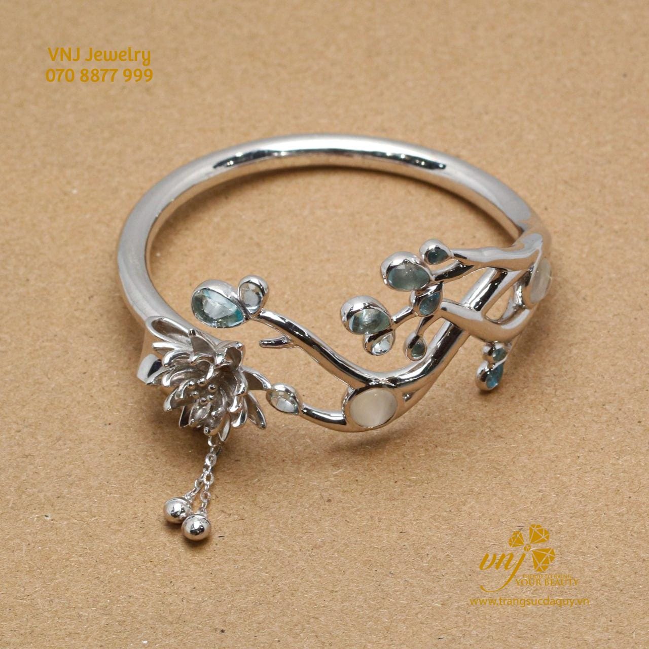 Vòng Tay Hoa Bỉ Ngạn Đá Thiên Nhiên - Ảnh 5