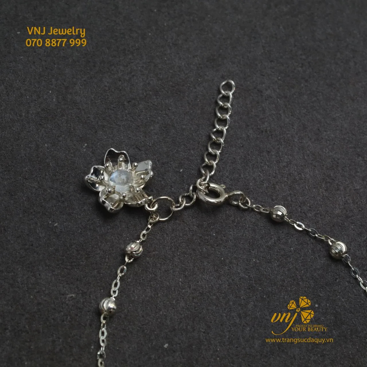 Vòng Tay đá Mặt Trăng Hoa Sen Mix Rùa (2)