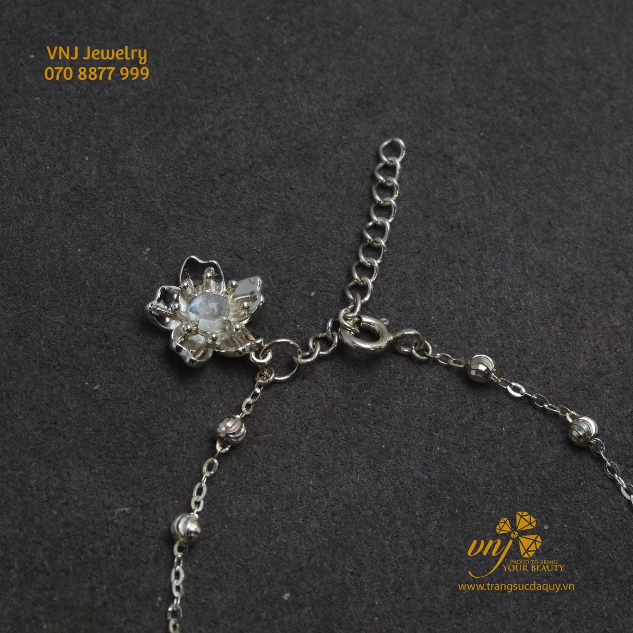 Vòng Tay đá Mặt Trăng Hoa Sen Mix Rùa (2)