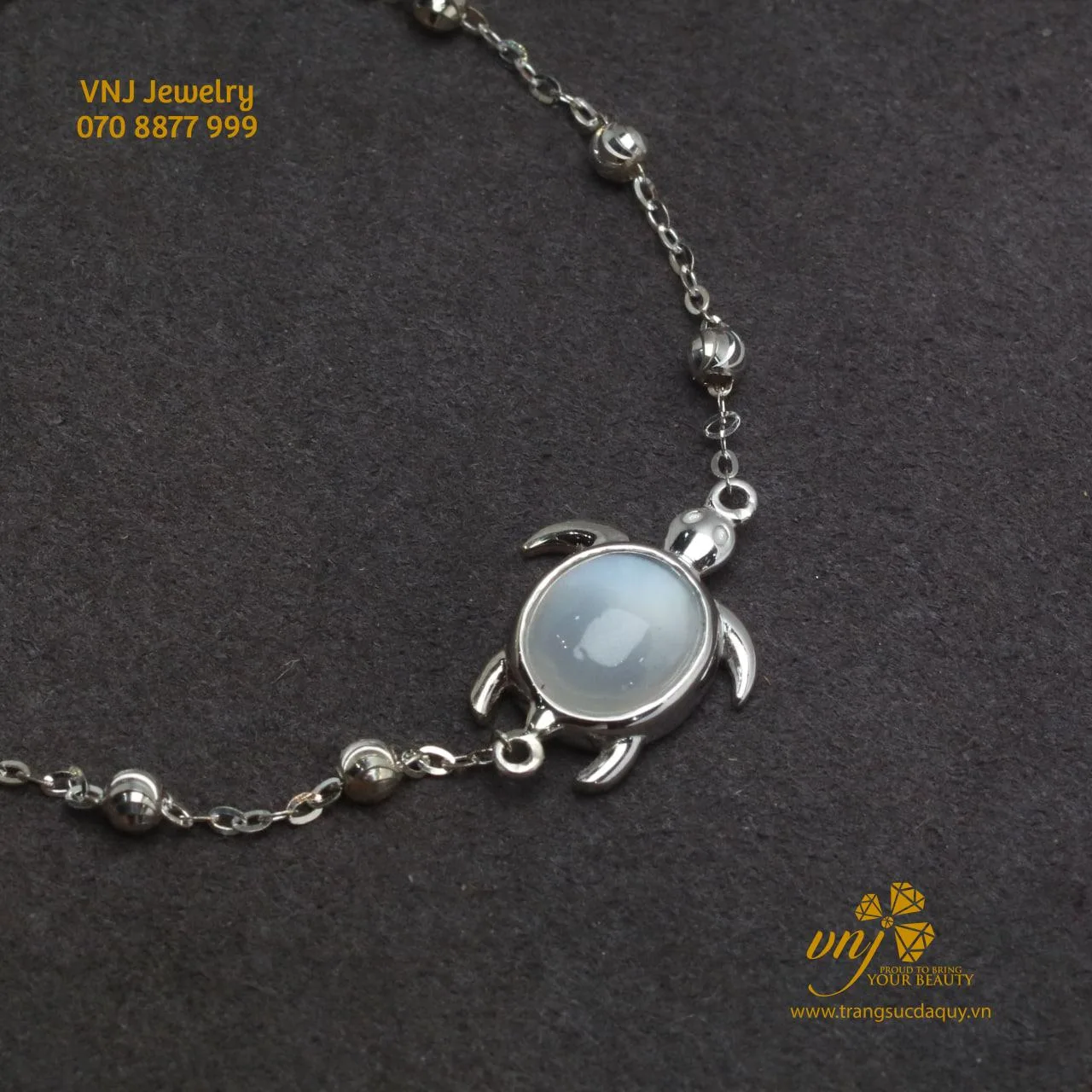 Vòng Tay đá Mặt Trăng Hoa Sen Mix Rùa (5)
