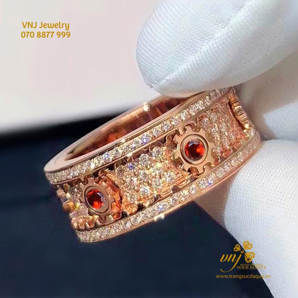 Nhẫn Bánh Răng Xoay Vàng 18k Kim Cương Thiên Nhiên (1)