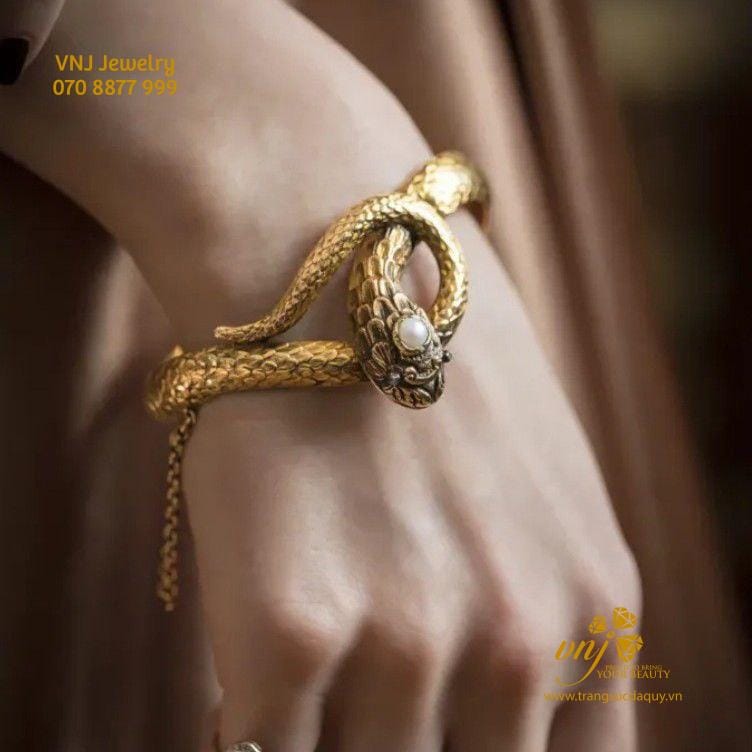 Vòng Tay Rắn đính Ngọc Trai (5)