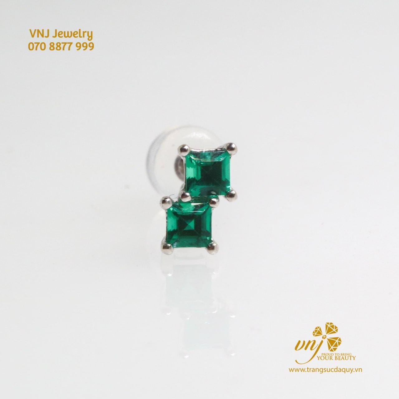 Bông Tai Đá Emerald Bte6 (2)