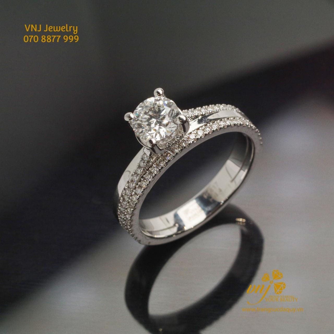 Nhẫn Kim Cương Tự Nhiên Nwd44 Vàng Trắng 14k (10)