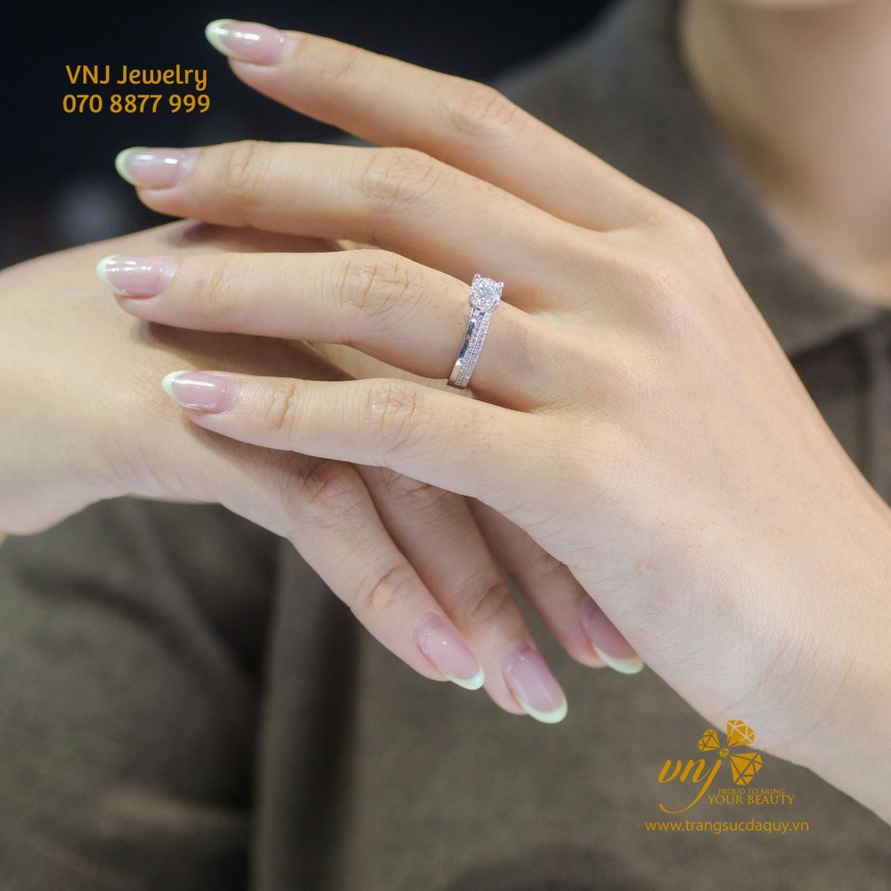 Nhẫn Kim Cương Tự Nhiên Nwd44 Vàng Trắng 14k (2)