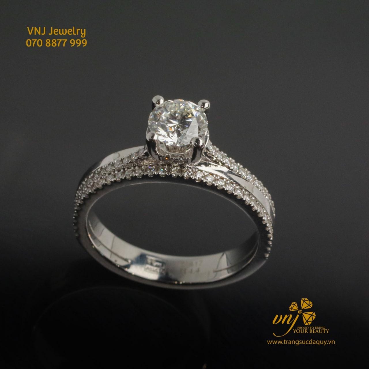 Nhẫn Kim Cương Tự Nhiên Nwd44 Vàng Trắng 14k (9)