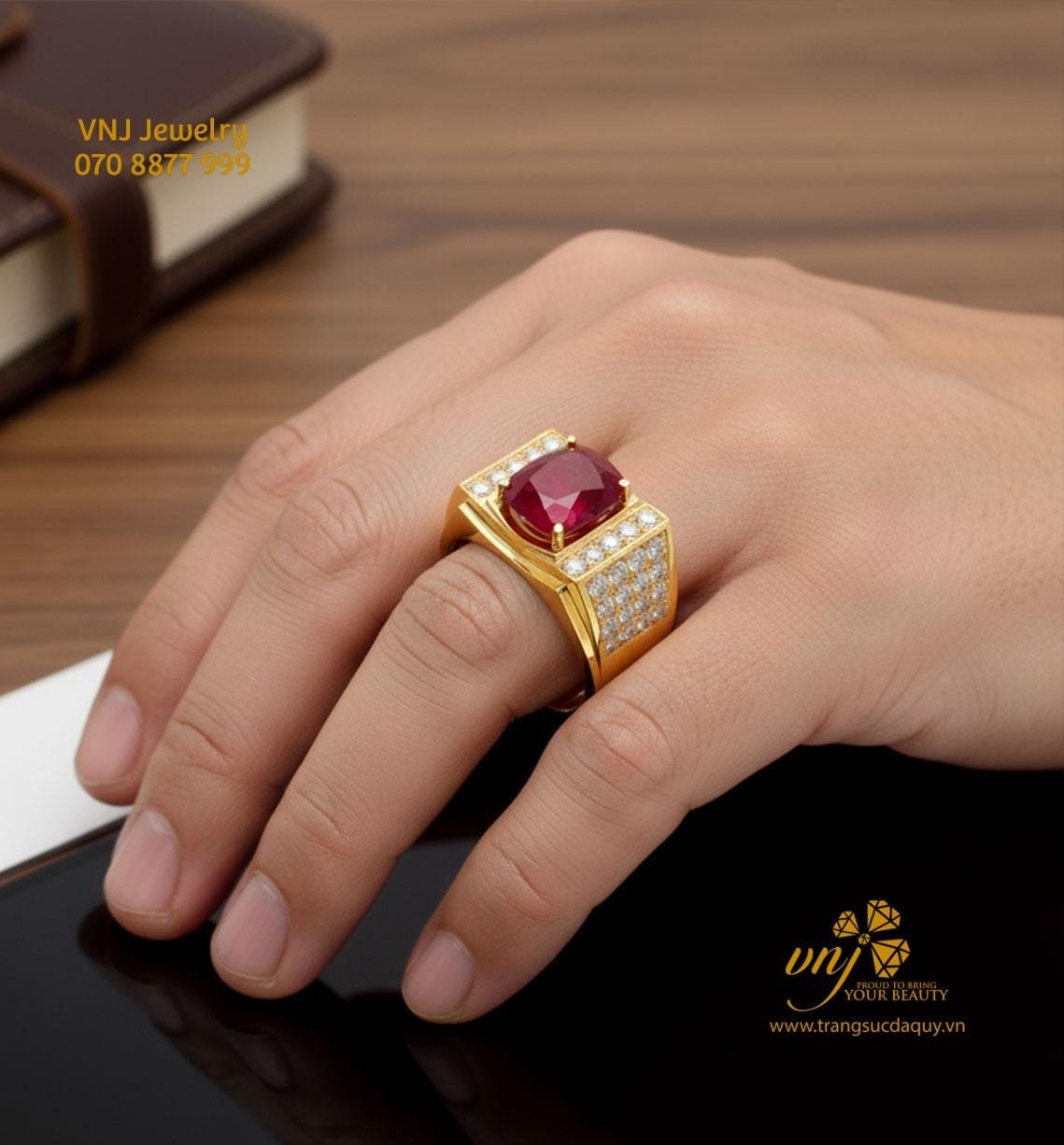 Nhẫn Nam Đá Ruby Nm141 (5)