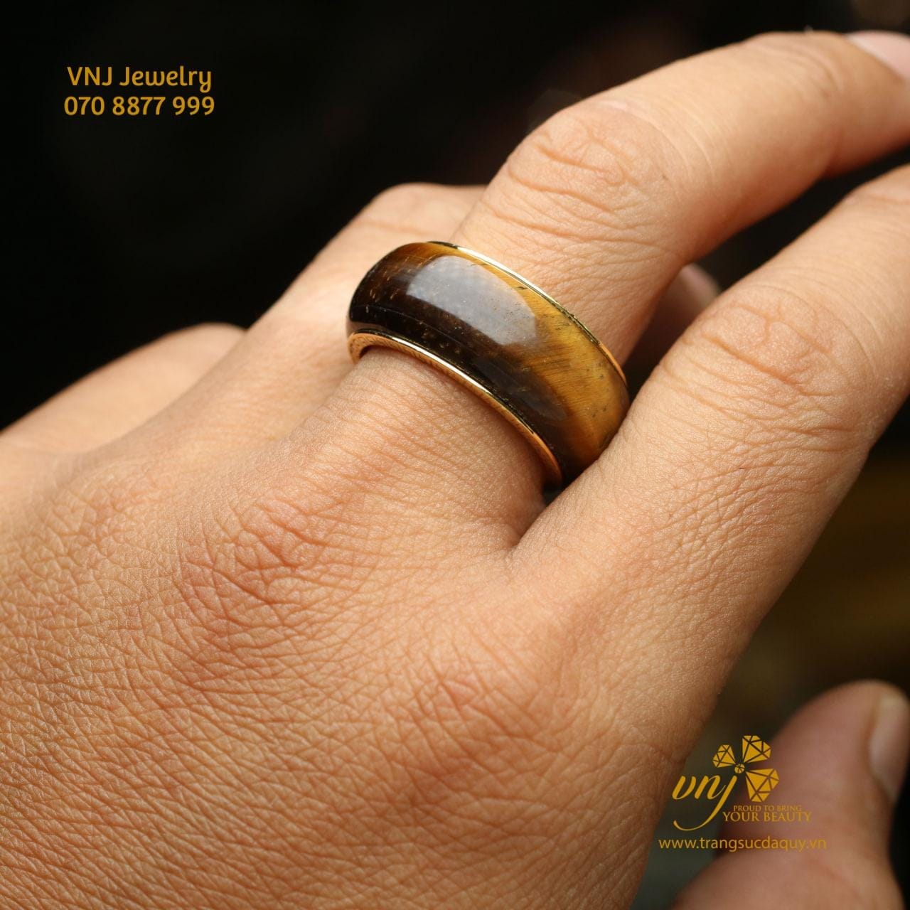 Nhẫn Mắt Hổ Bọc Vàng (3)