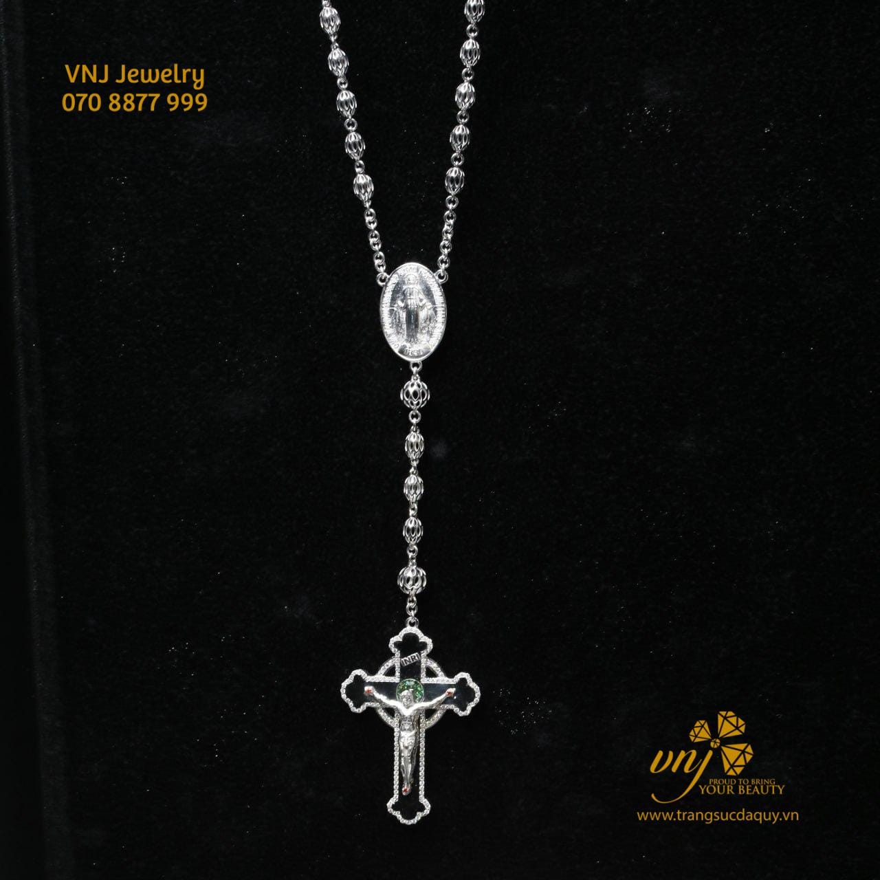 Chuỗi Tràng Hạt Mân Côi Vàng 18k (7)