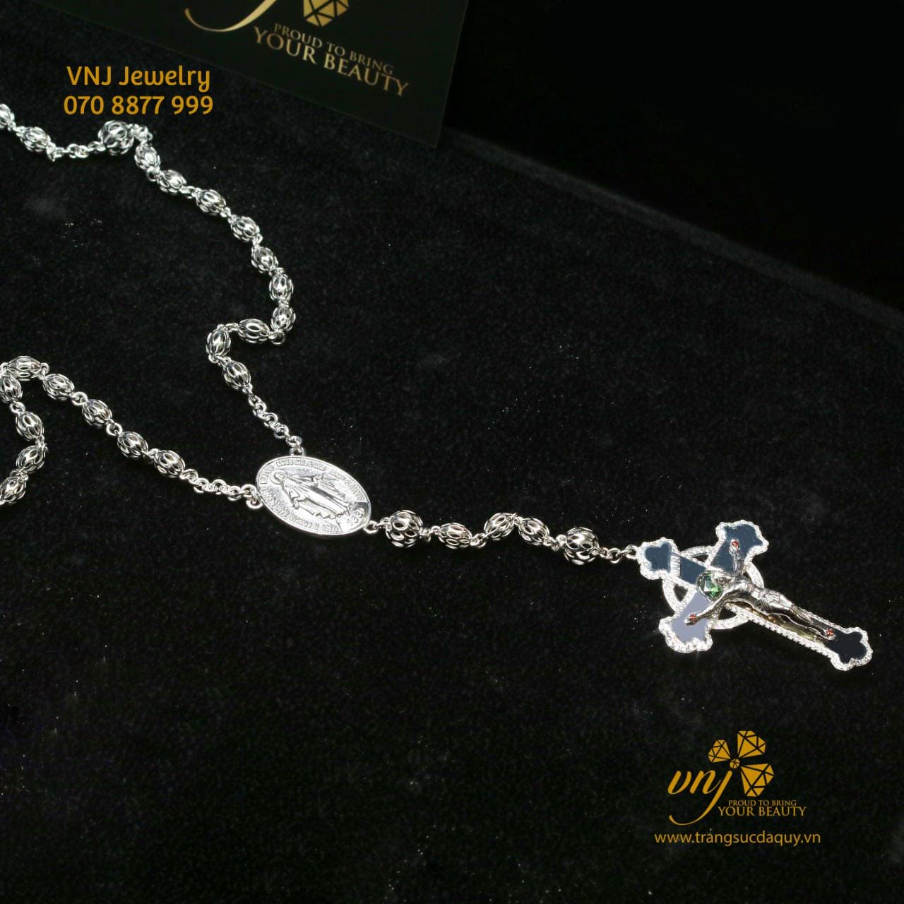 Chuỗi Tràng Hạt Mân Côi Vàng 18k (8)