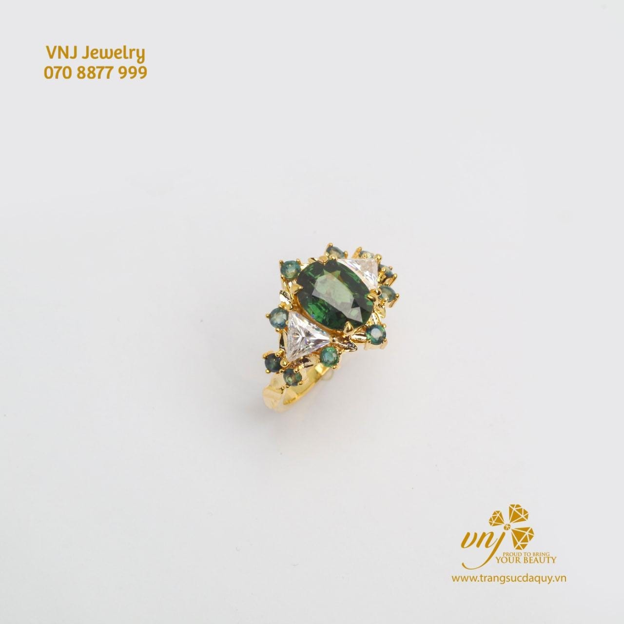Combo Nhẫn Sapphire Xanh Lá (3)