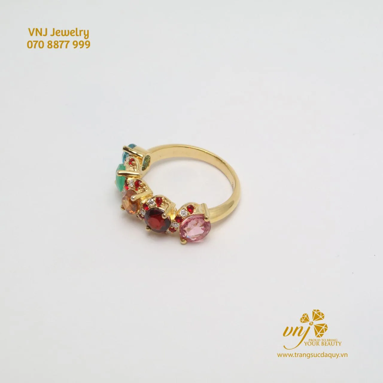Nhẫn Eternity 5 Viên Đá Quý Vàng 10k (2)