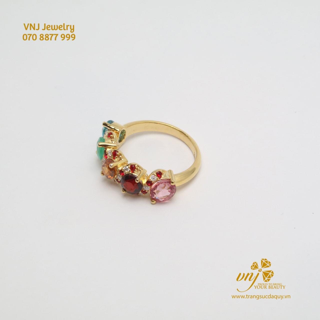Nhẫn Eternity 5 Viên Đá Quý Vàng 10k (2)