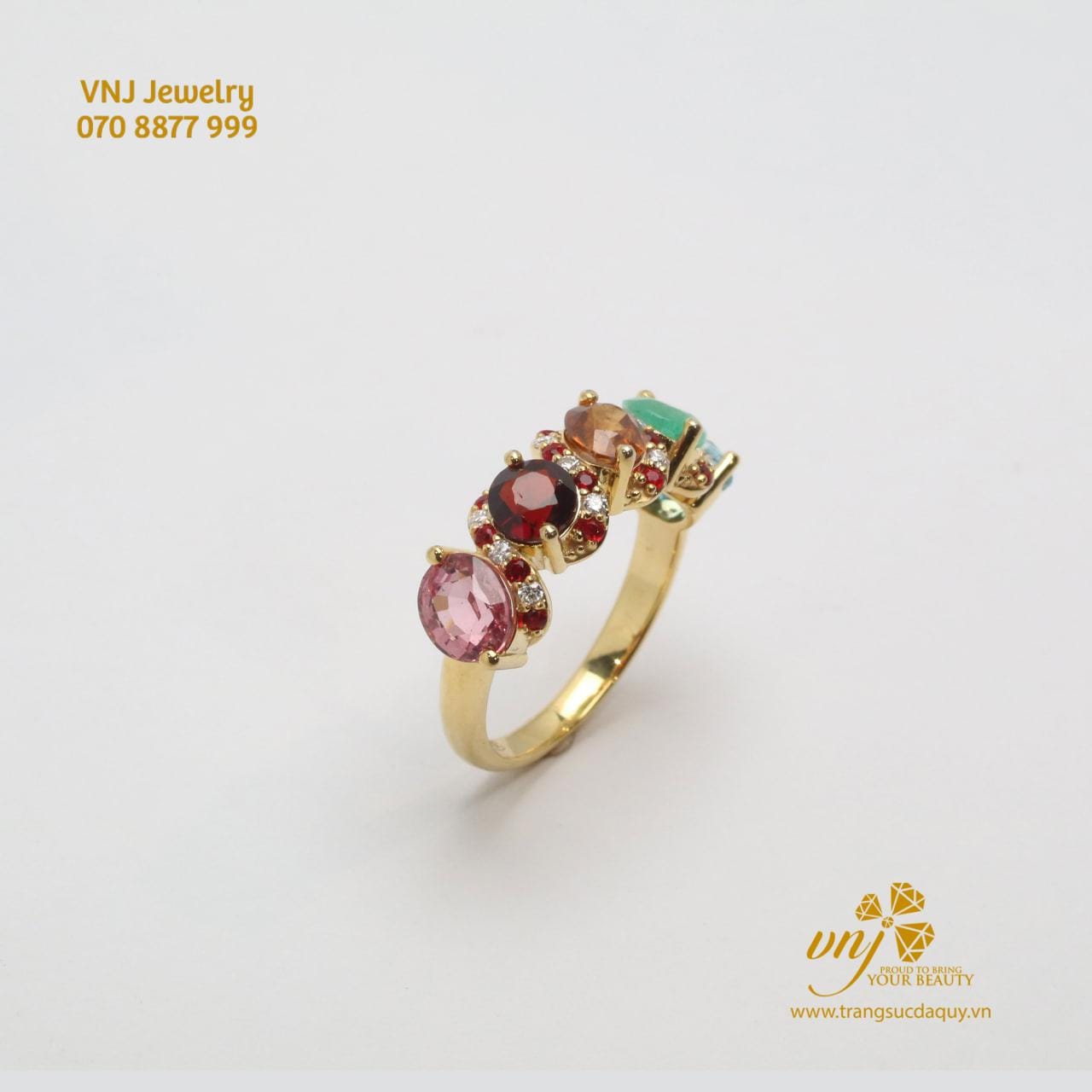 Nhẫn Eternity 5 Viên Đá Quý Vàng 10k (4)