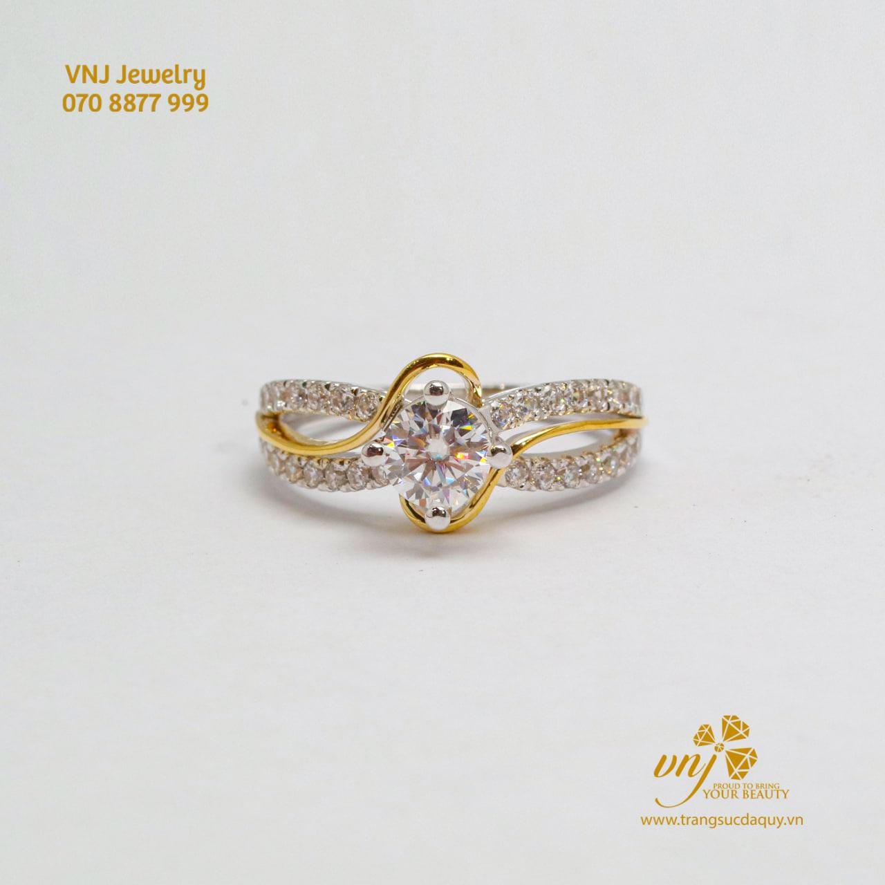Nhẫn Cầu Hôn Vàng 2 Màu