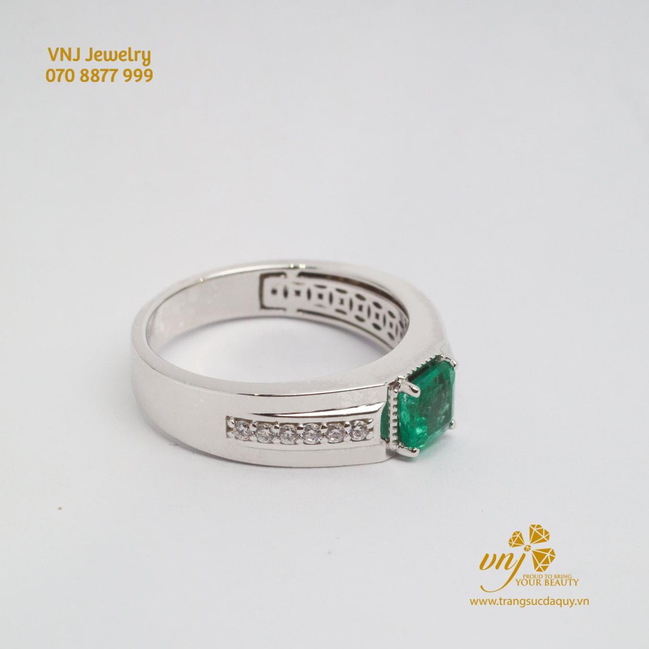 Nhẫn Emerald Vàng Trắng (2)