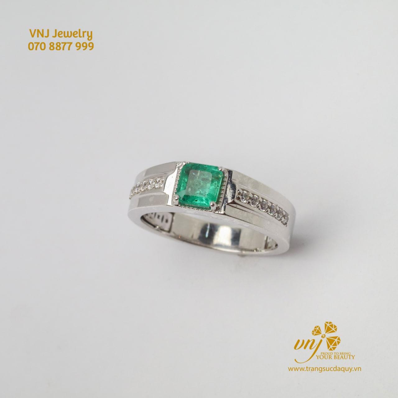 Nhẫn Emerald Vàng Trắng (4)