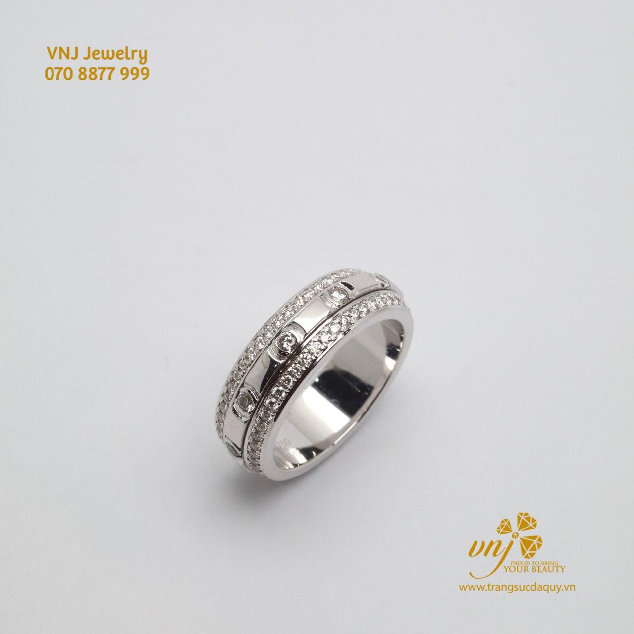 Nhẫn Xoay Kim Cương NM146 - nền trắng