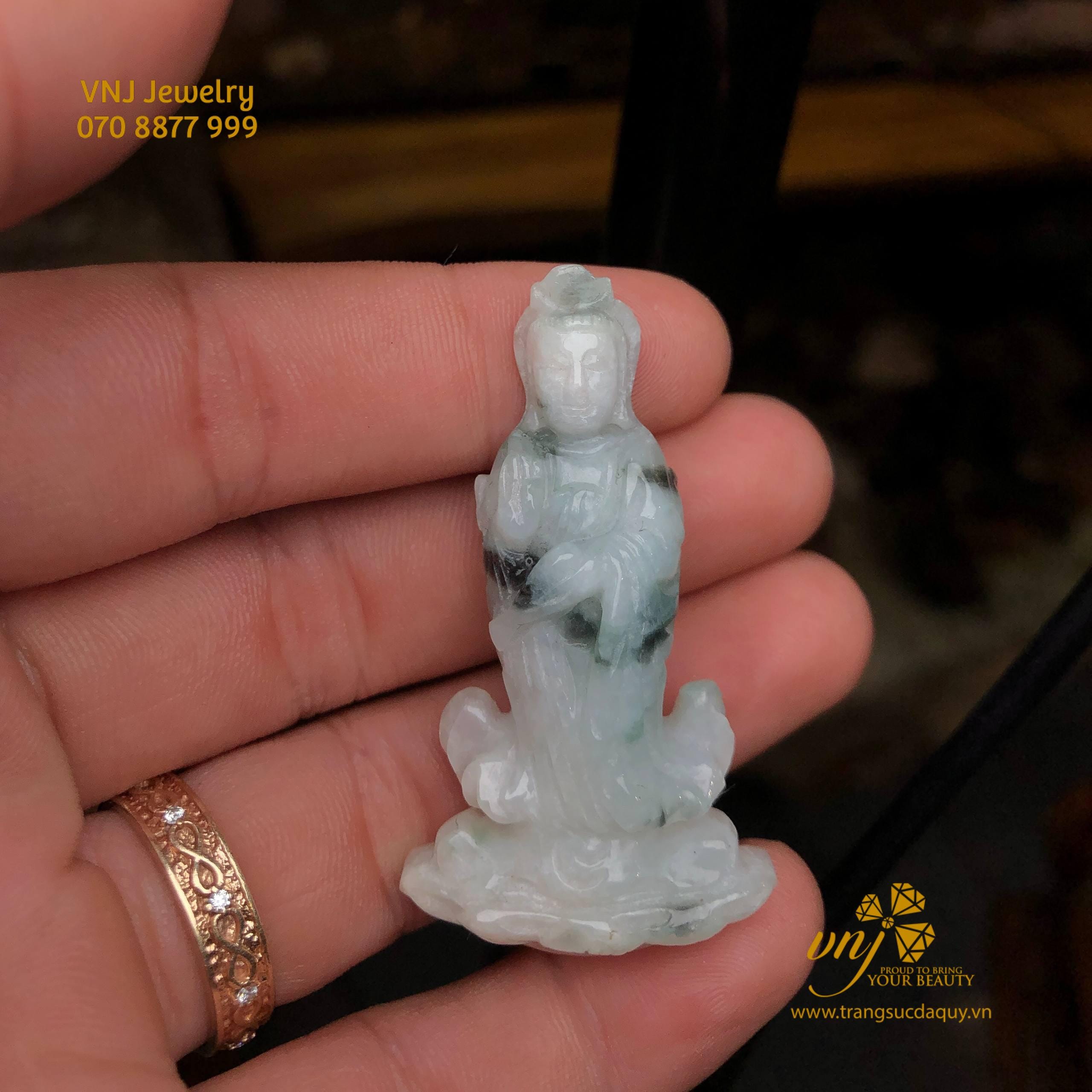 Mặt Dây Quan Âm Bồ Tát Đá Cẩm Thạch MTJ3 - Ảnh 2