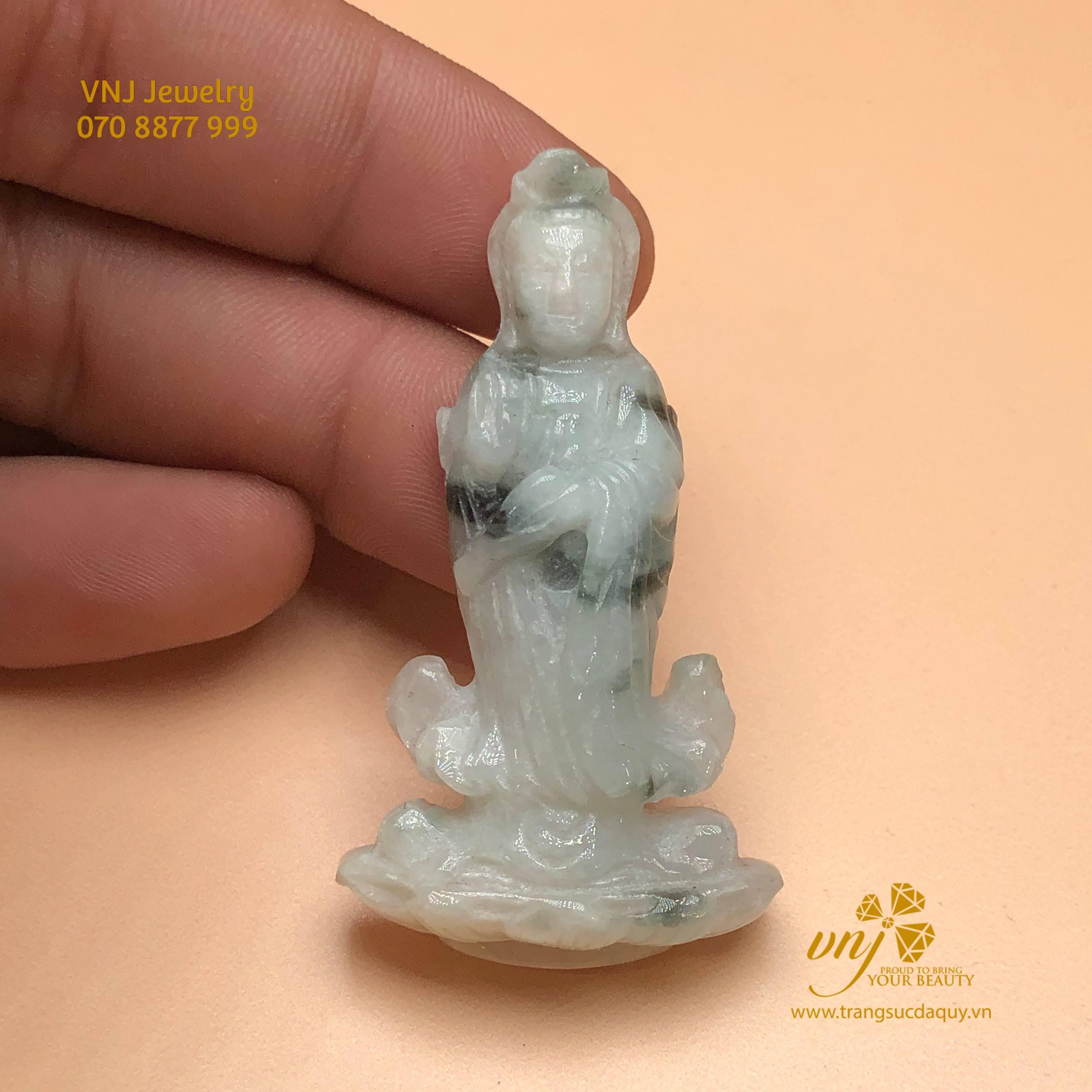 Mặt Dây Quan Âm Bồ Tát Đá Cẩm Thạch MTJ3 - Ảnh 4
