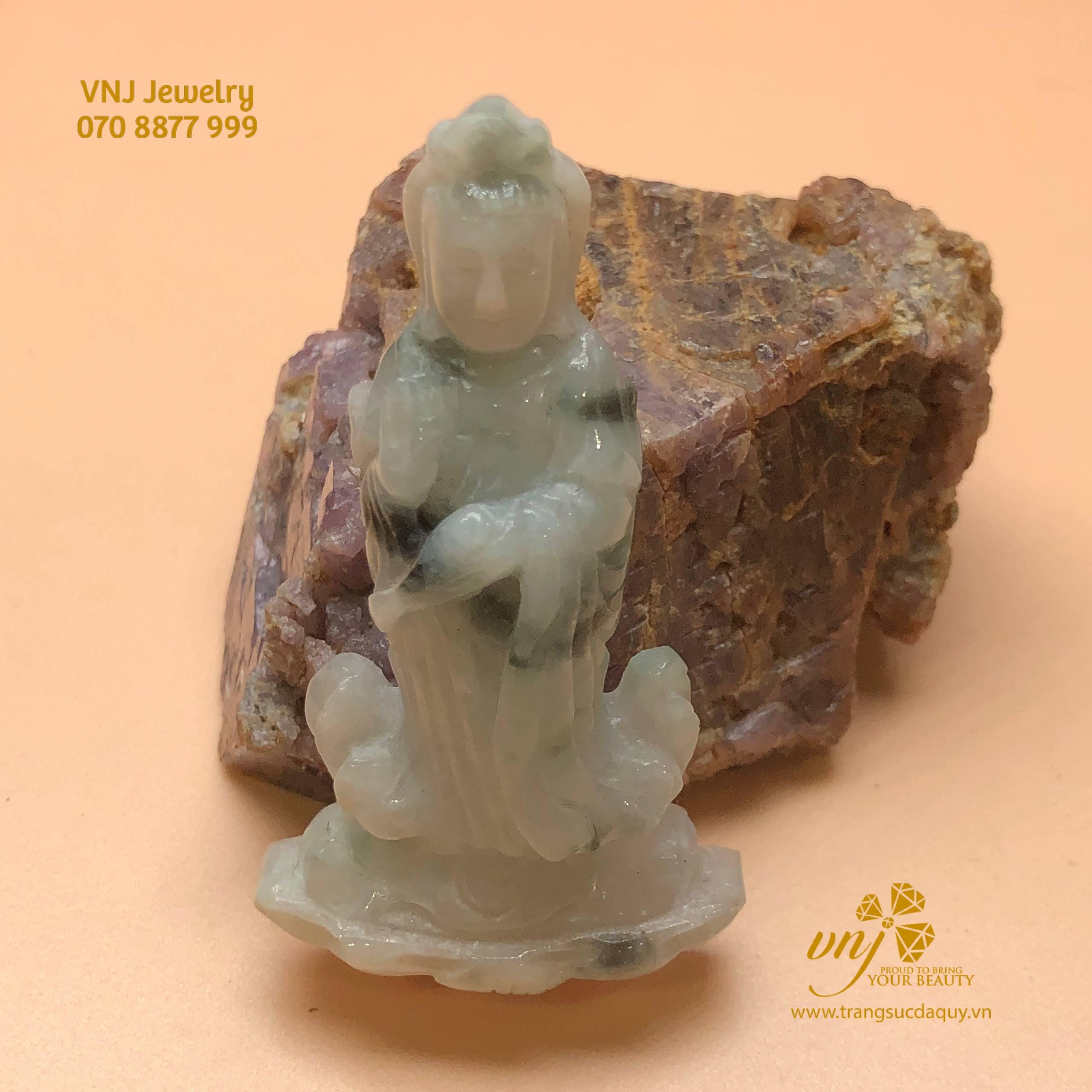 Mặt Dây Quan Âm Bồ Tát Đá Cẩm Thạch MTJ3
