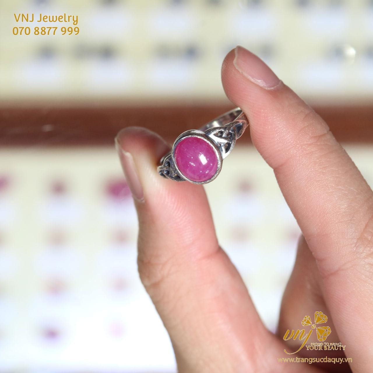 Bộ Trang Sức Đá Ruby Thiên Nhiên Br3 (2)