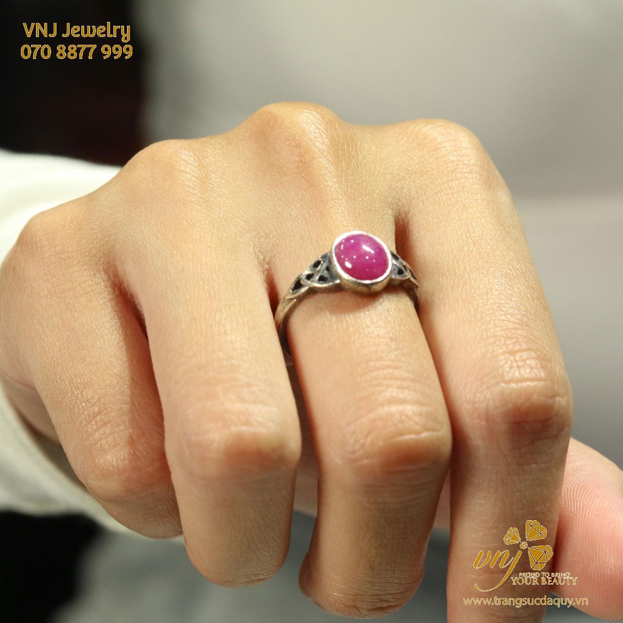 Bộ Trang Sức Đá Ruby Thiên Nhiên Br3