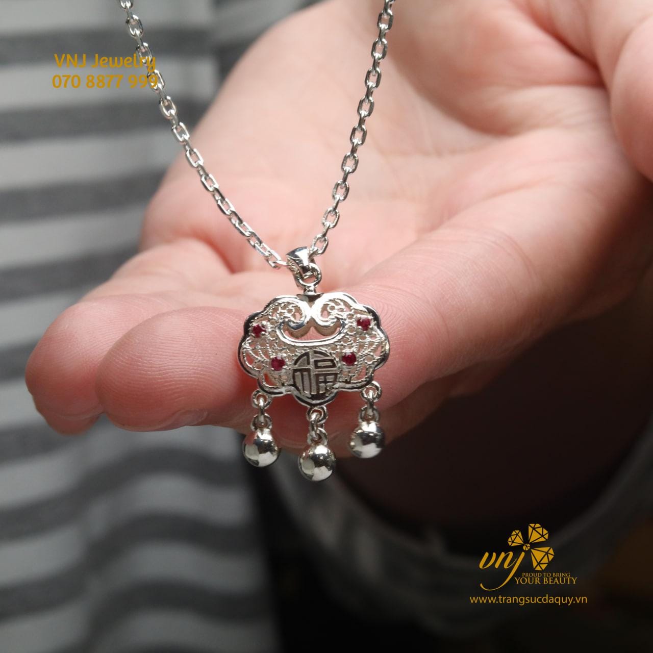 Khóa Trường Mệnh Đính Đá Quý Mg8 (5)
