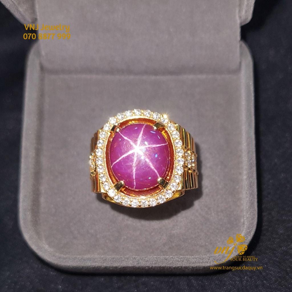 Nhẫn đá Ruby Sao Nm152