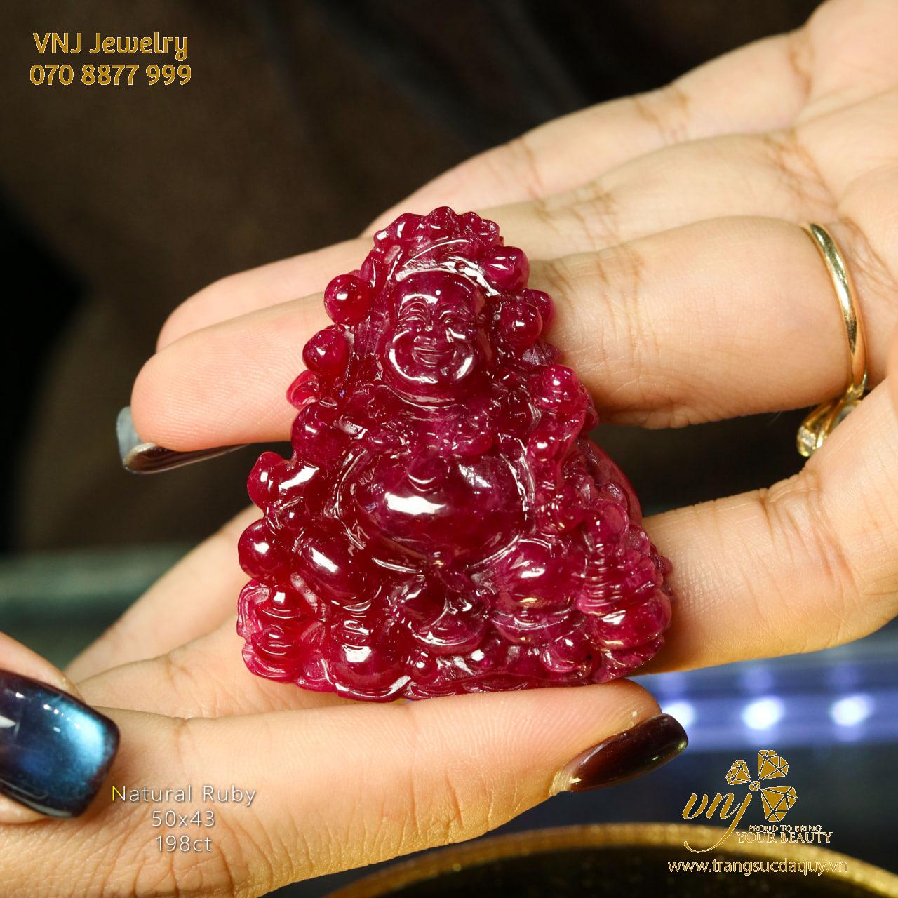 Tượng Di Lặc Đá Ruby Thiên Nhiên Mtr12