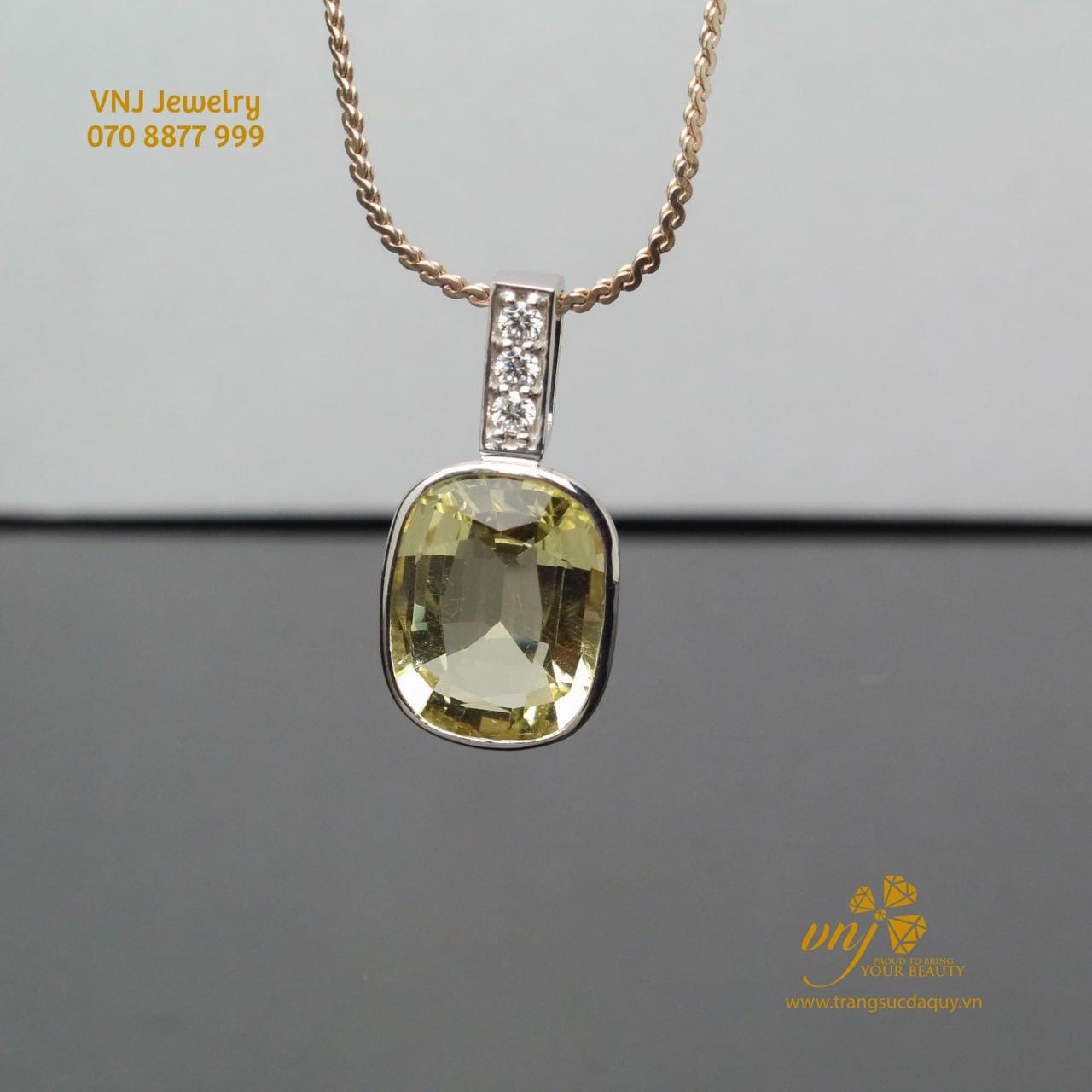 Mặt dây chuyền Sapphire vàng BS8