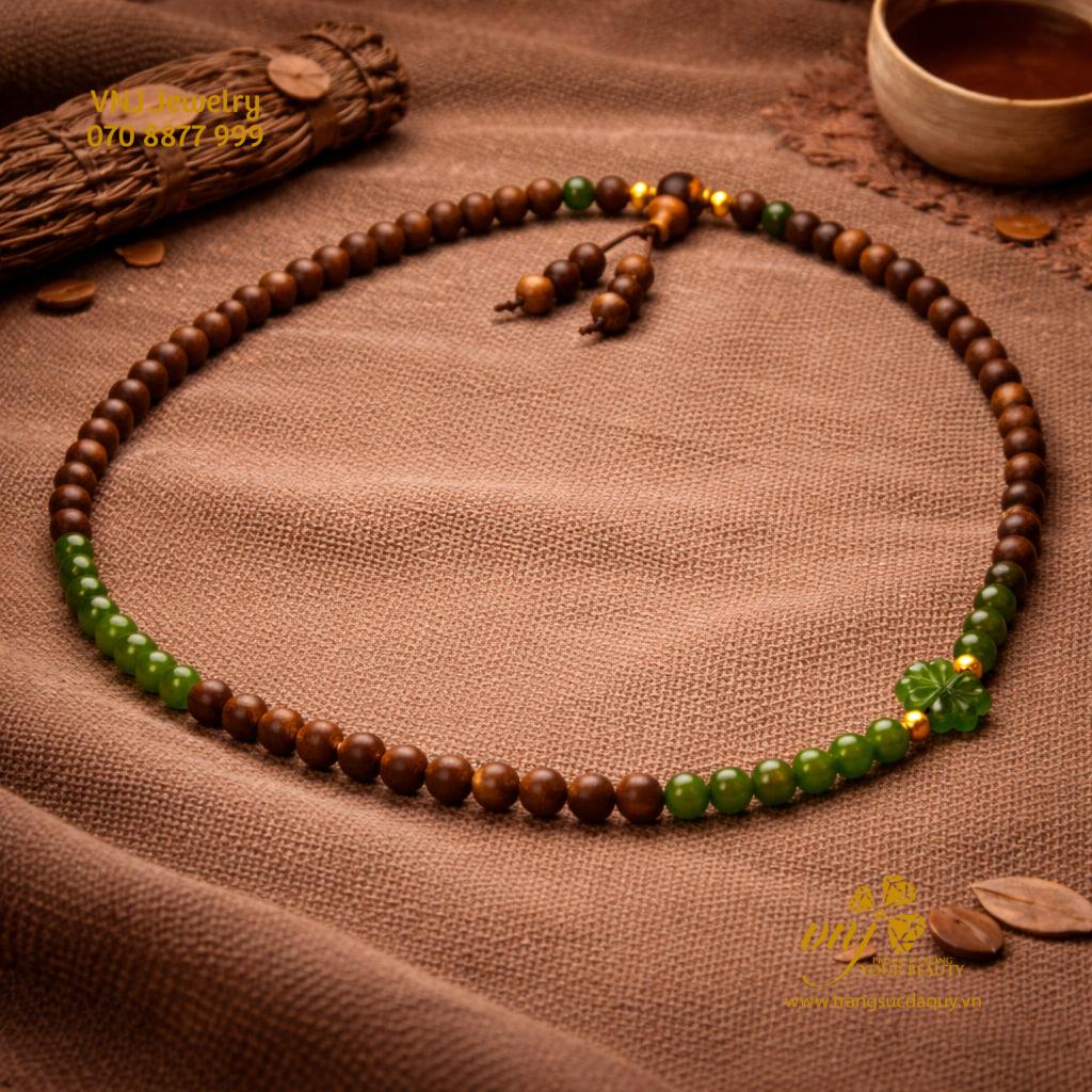 Vòng Trầm Hương đá Ngọc Bích (2)