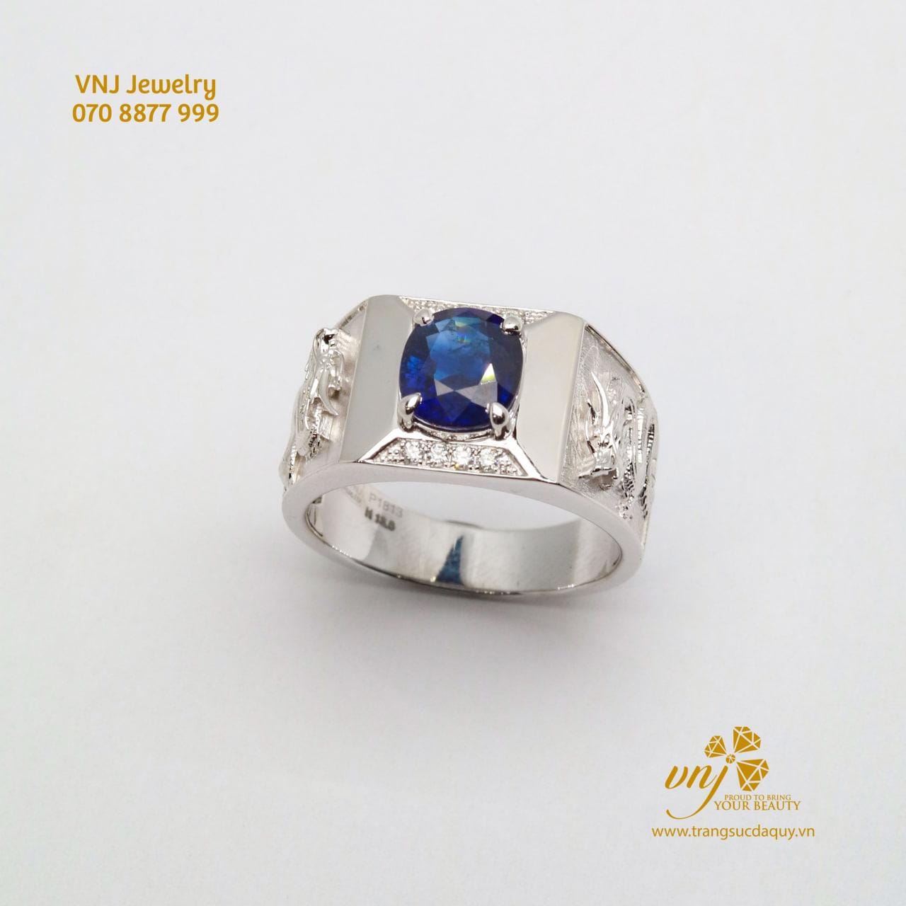 Nhẫn Sapphire Hoàng Long Kim Cương Nm155 (2)