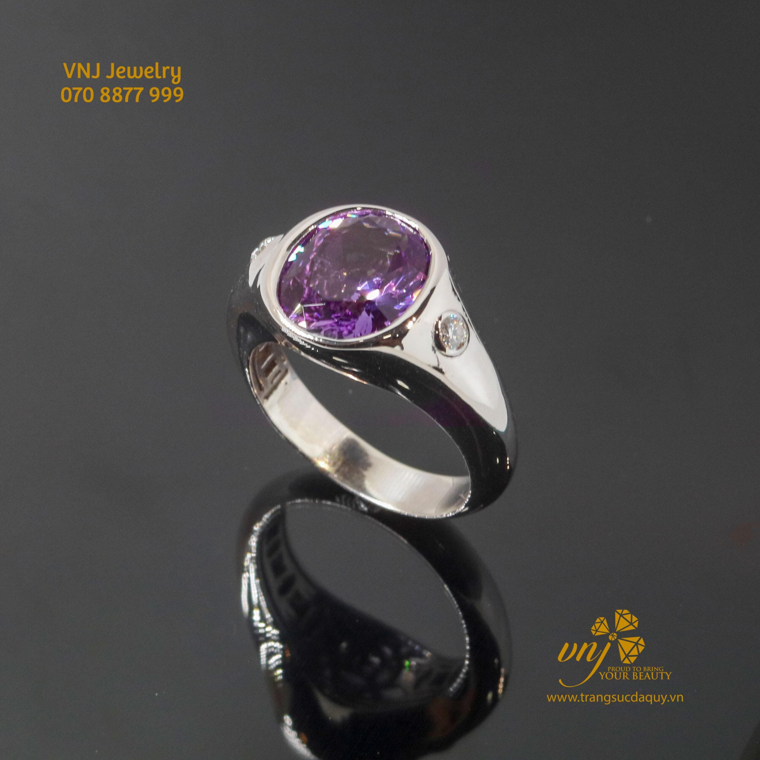 Nhẫn Nam Thạch Anh Tím NM158