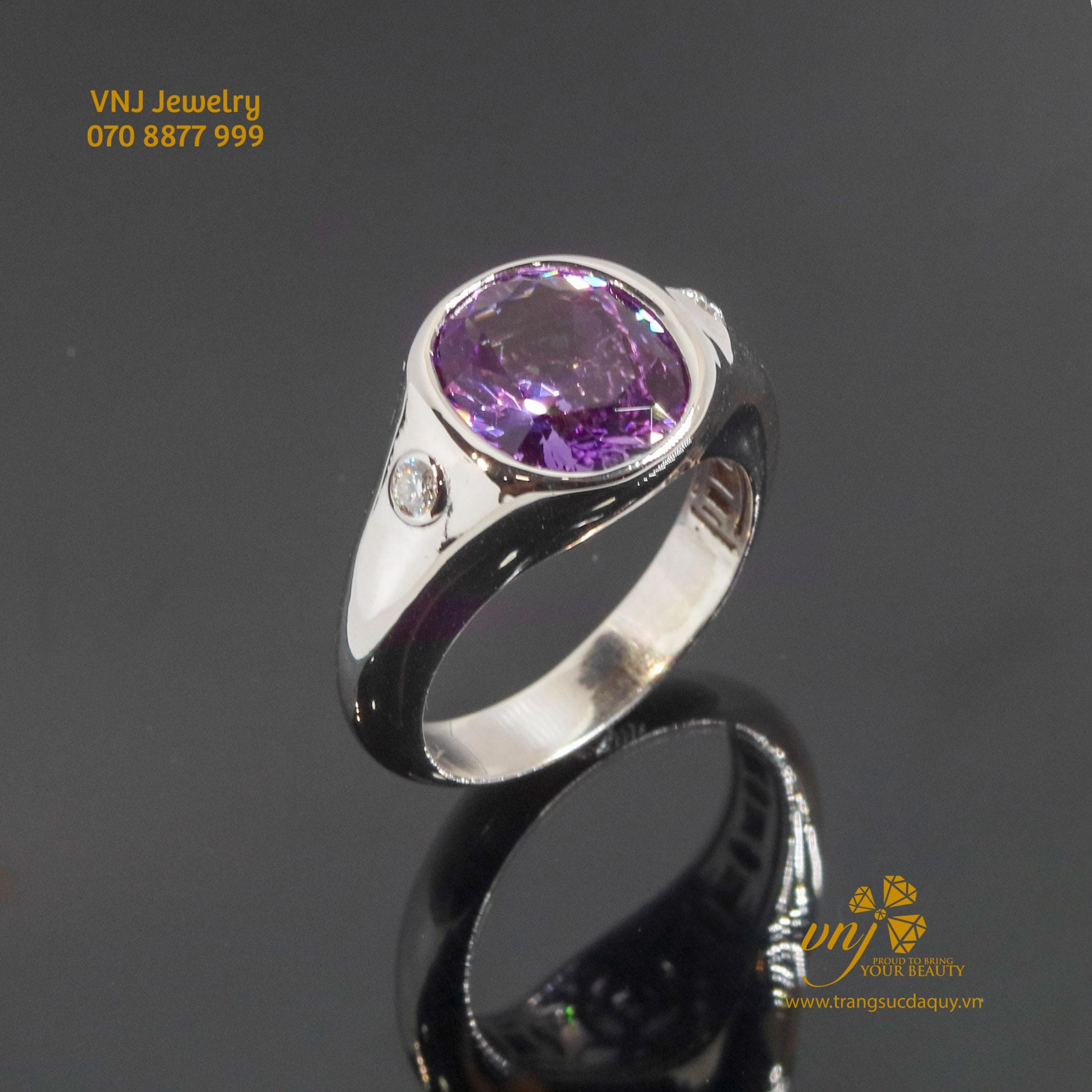 Nhẫn Nam Thạch Anh Tím NM158