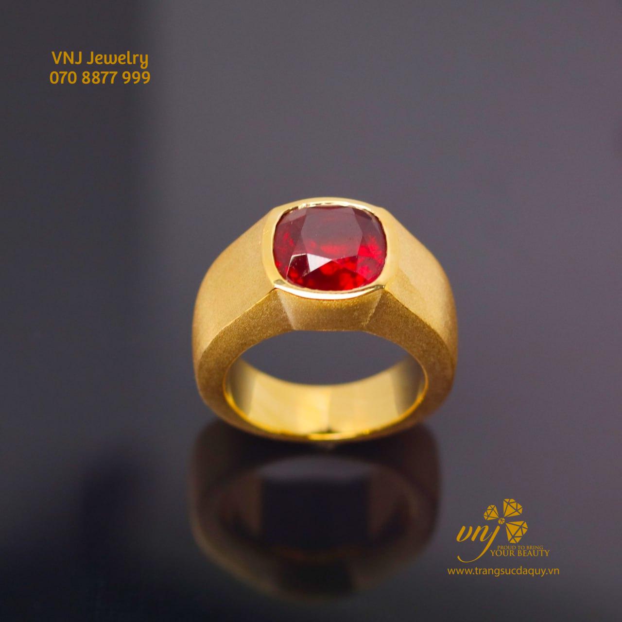 Nhẫn Nam Đá Ganet