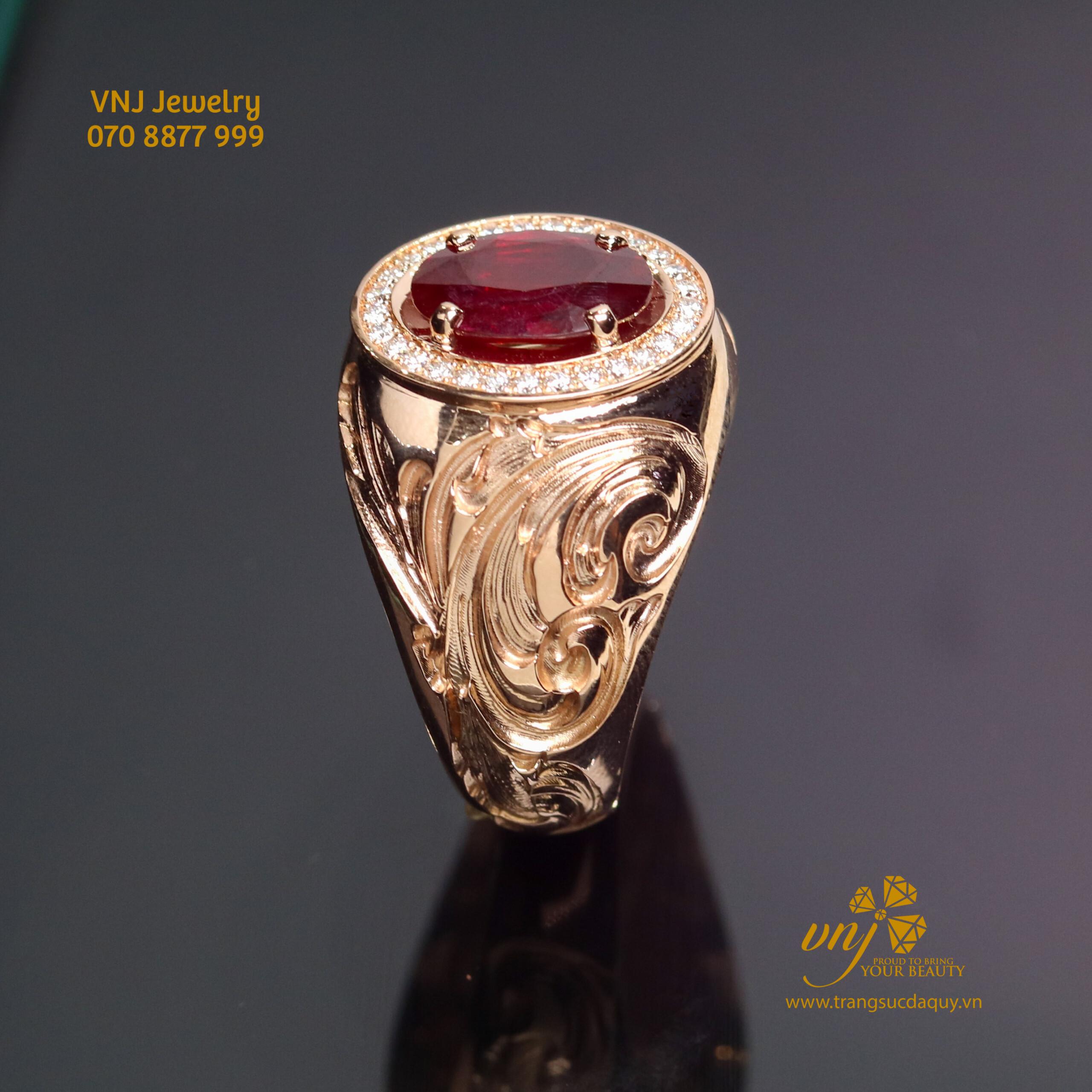 Nhẫn Ruby Vàng Hồng NM160 - Ảnh 3