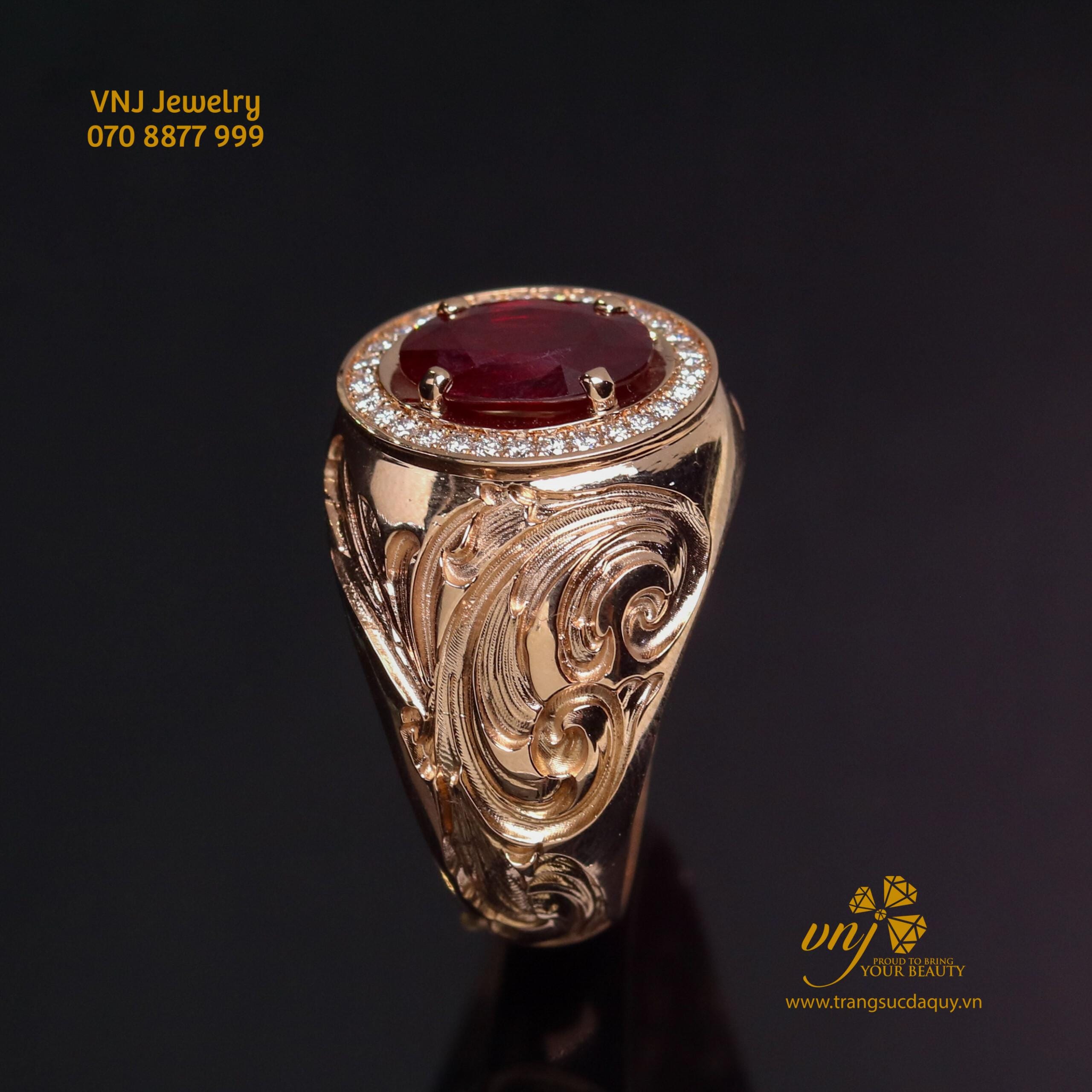 Nhẫn Ruby Vàng Hồng NM160 - Ảnh 4