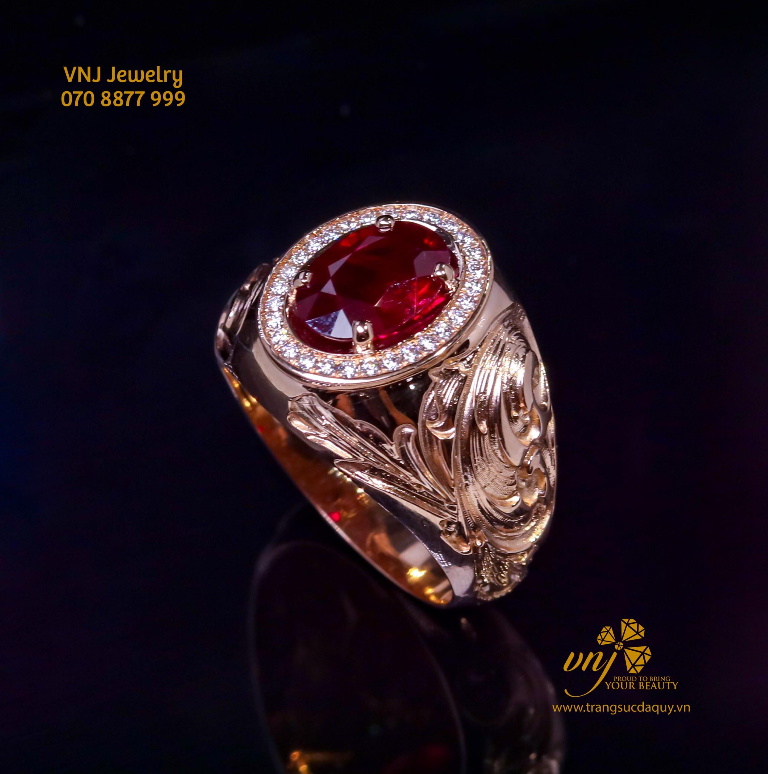 Nhẫn Ruby Vàng Hồng NM160