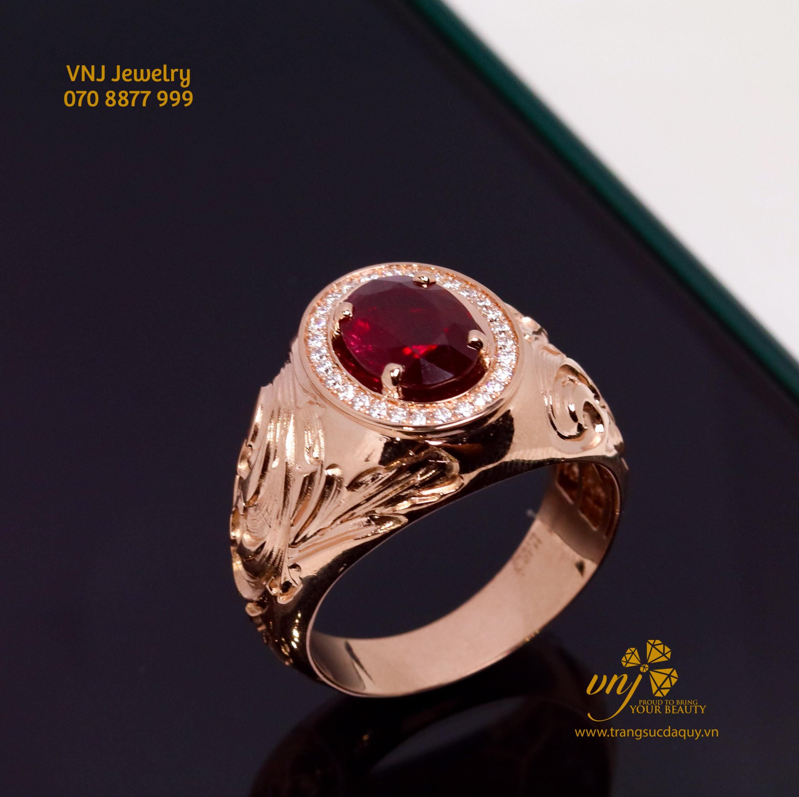 Nhẫn Ruby Vàng Hồng NM160 - Ảnh 6