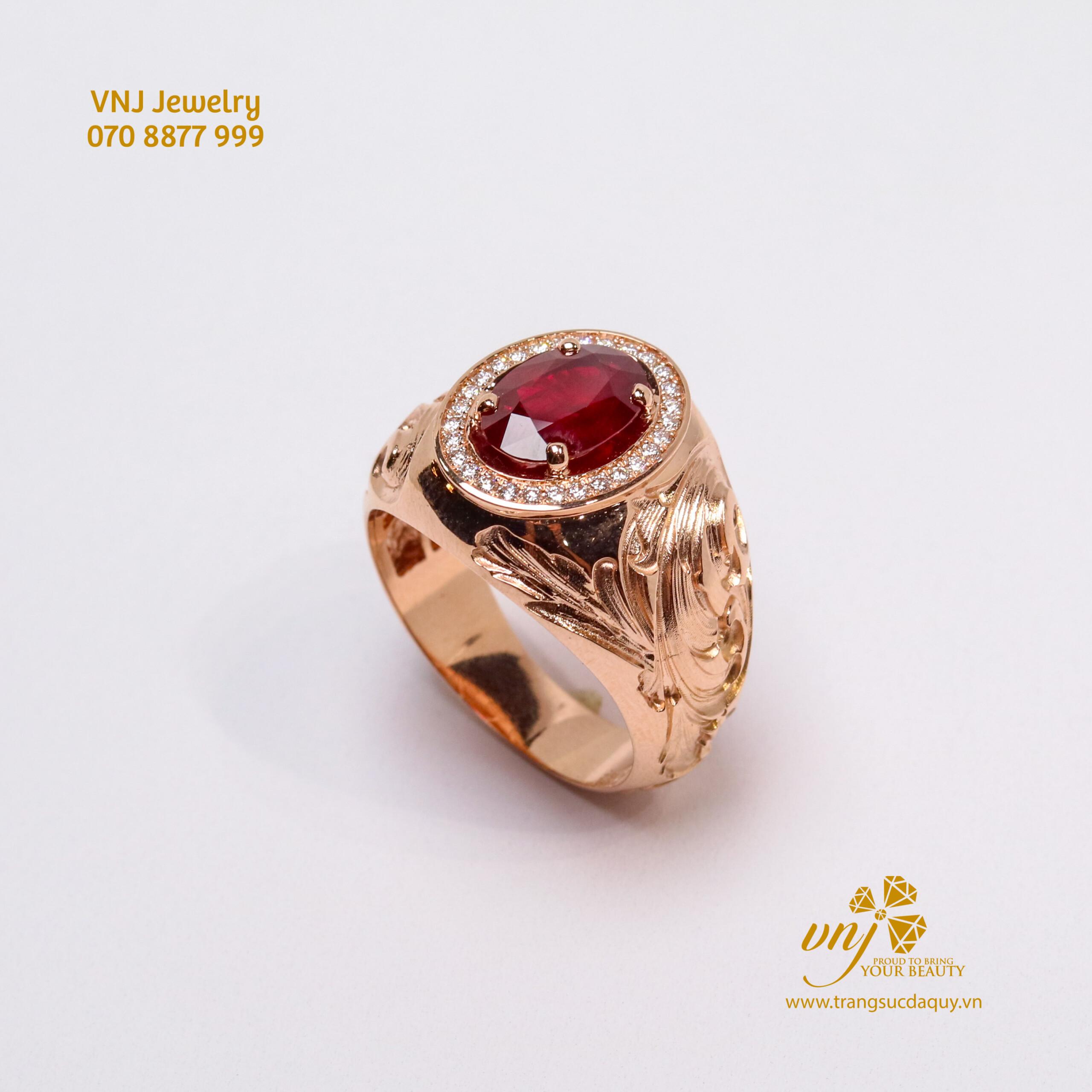 Nhẫn Ruby Vàng Hồng NM160 - Ảnh 5