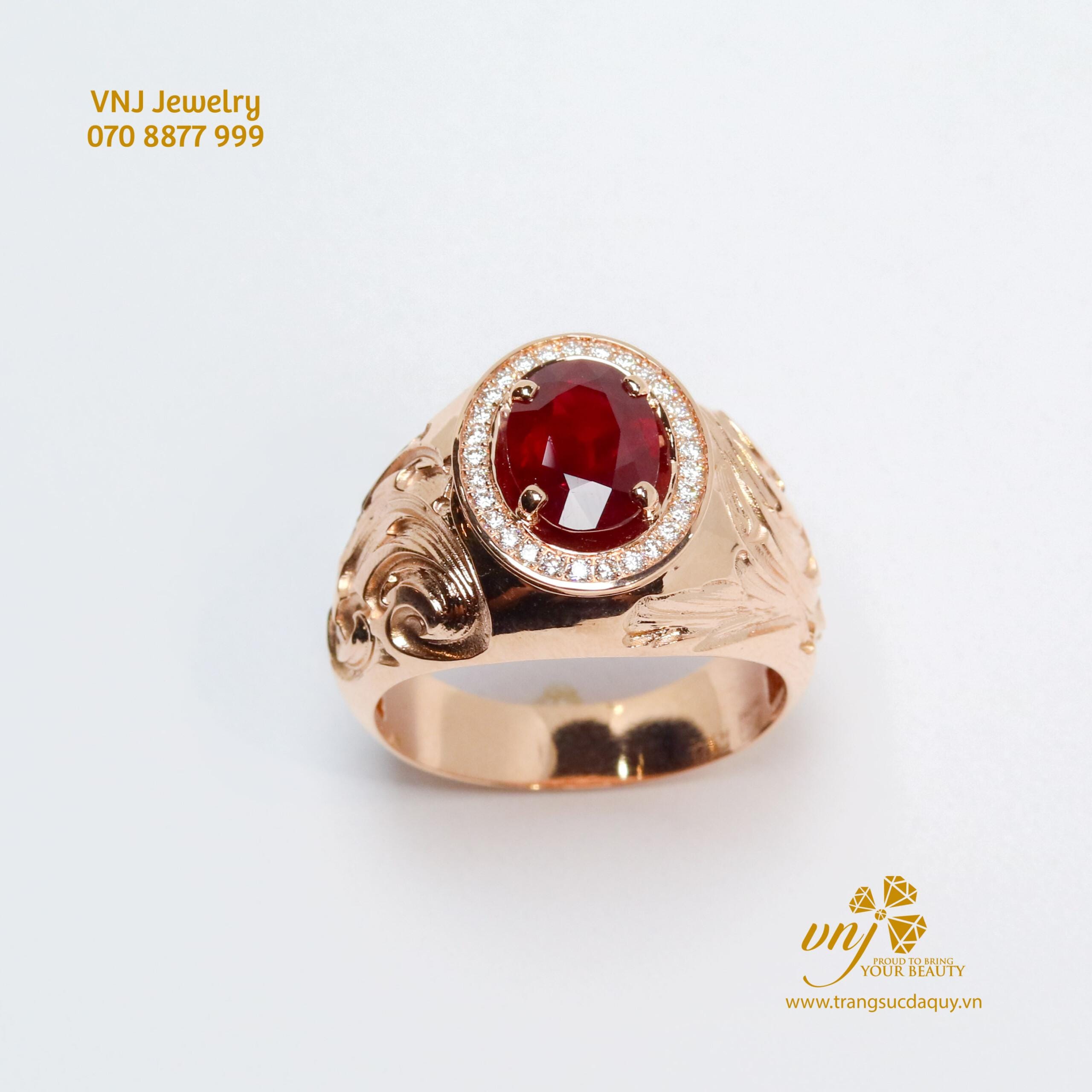 Nhẫn Ruby Vàng Hồng NM160 - Ảnh 7