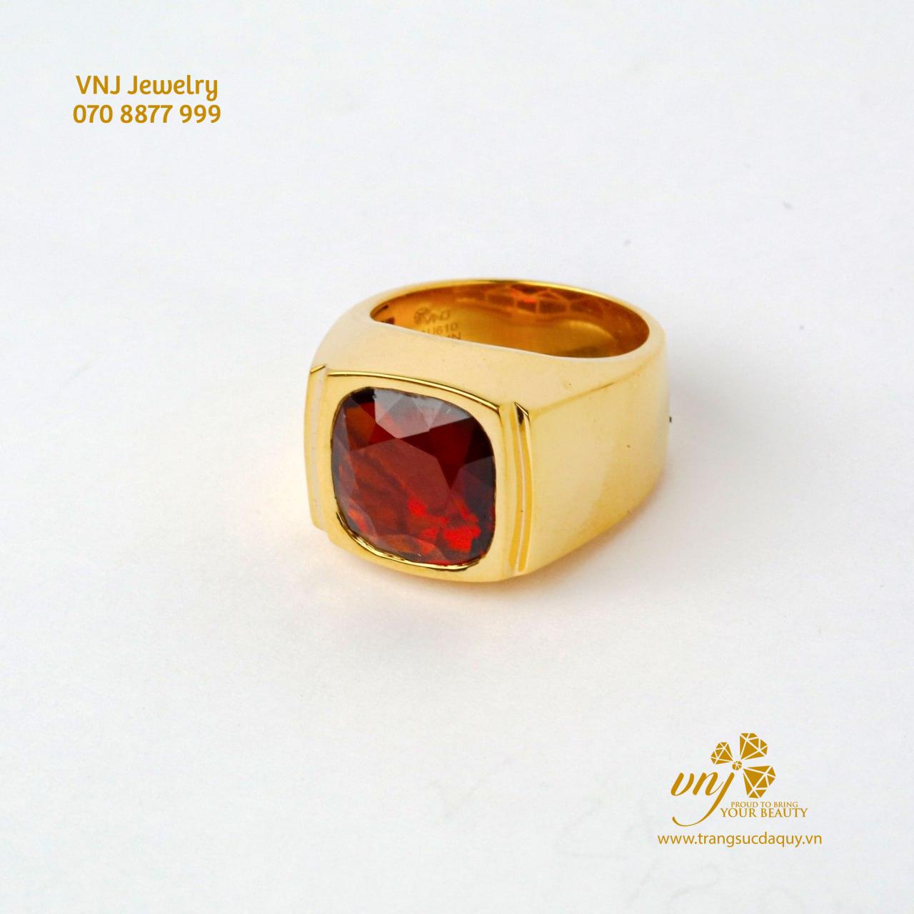 Nhẫn Nam Đá Garnet Đỏ NM161 - Ảnh 4