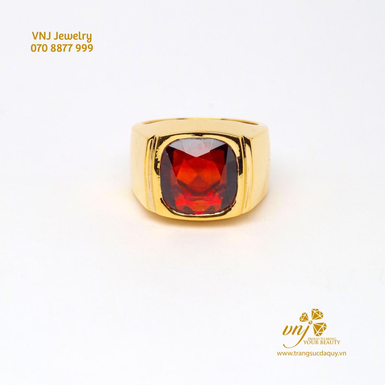 Nhẫn Nam Đá Garnet Đỏ NM161 - Ảnh 2