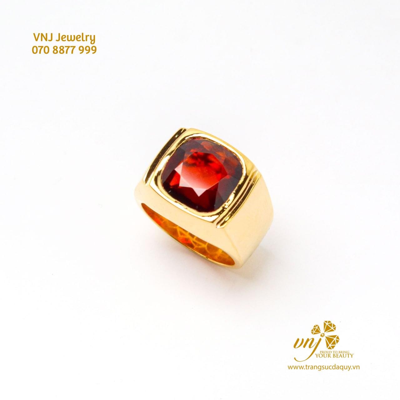 Nhẫn Nam Đá Garnet Đỏ NM161 - Ảnh 3