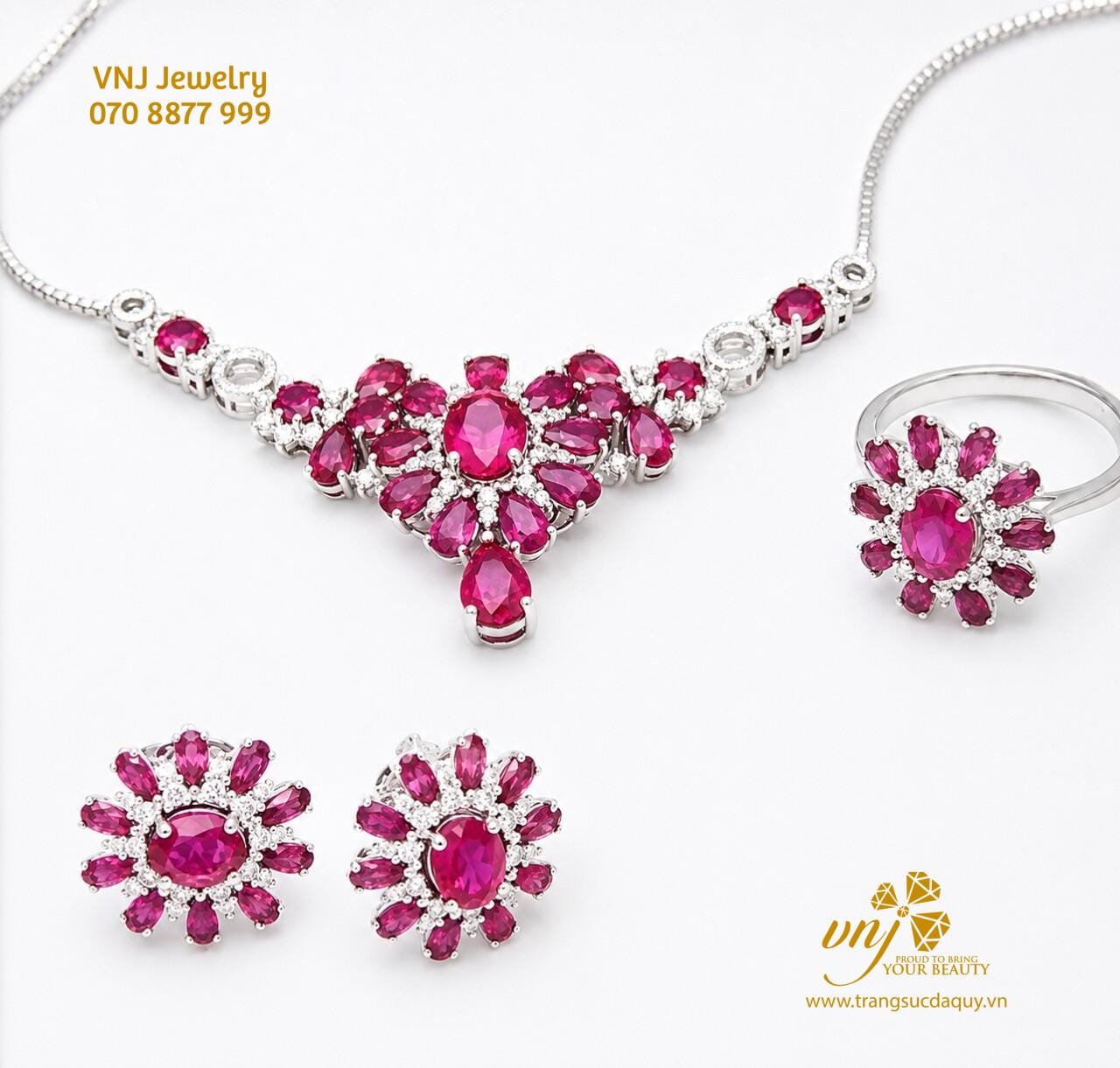 Bộ Trang Sức Đá Ruby